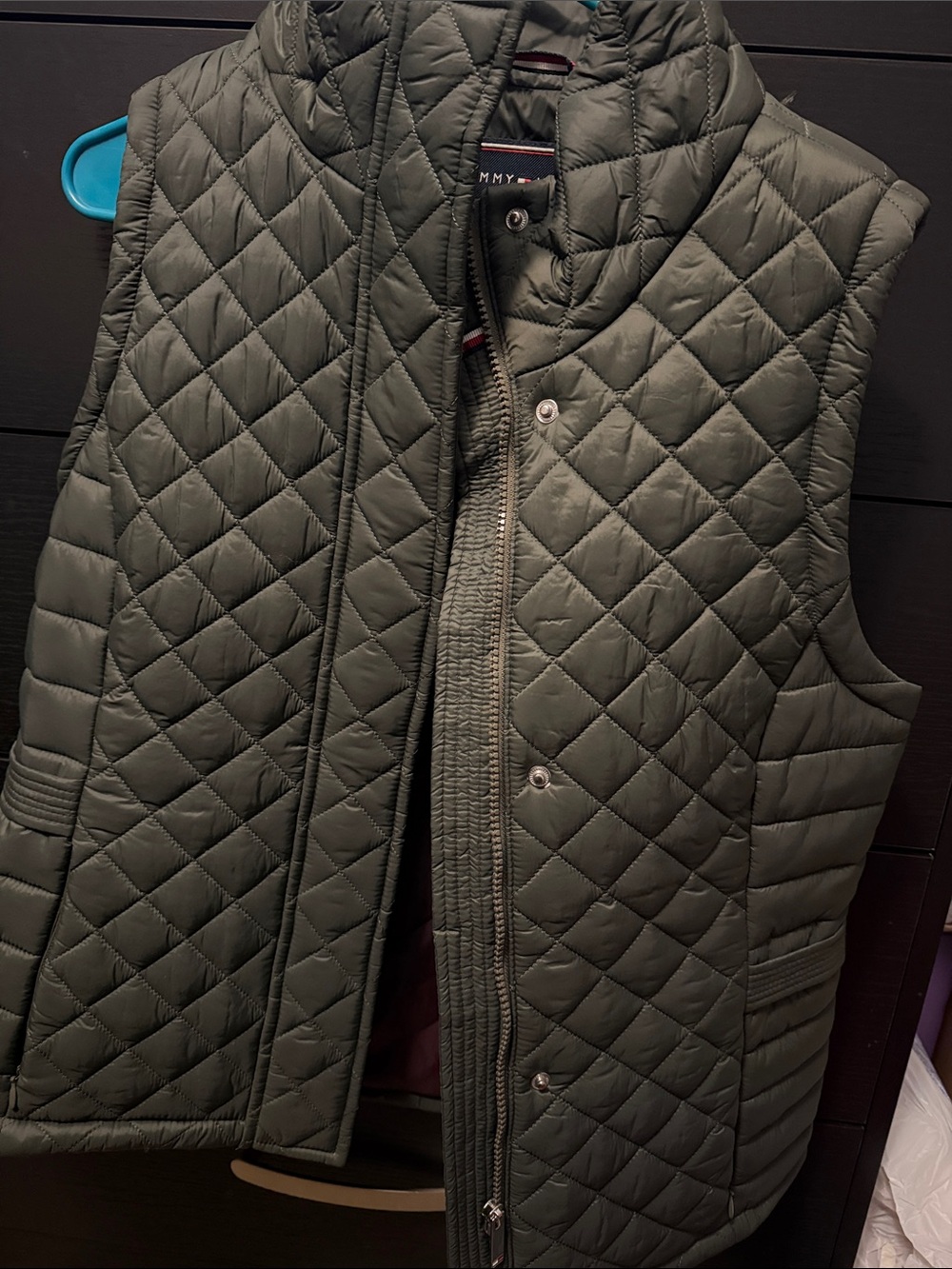 Tommy Hilfiger Olive Green Quilted Vest